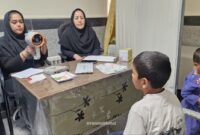 اجرای جهادی طرح رایگان بینایی‌سنجی و شنوایی‌سنجی کودکان در روستای چاشم